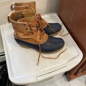 L.L. Bean Brown and Blue Lace-Up Boots